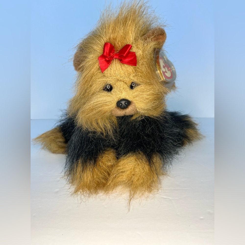Realistic 1997 Yorkshire Terrier Yappy stuffed Animal Plush‎ puppy Dog Ty Beanie